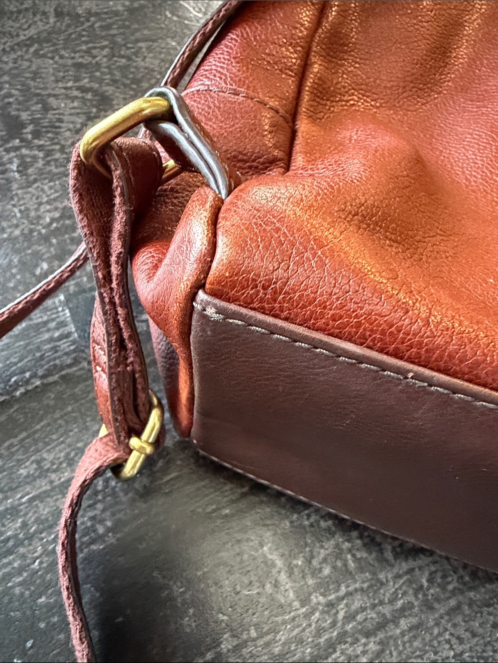 Vintage Fossil Brown Pebbled Leather Mini Backpack - Picture 8 of 8